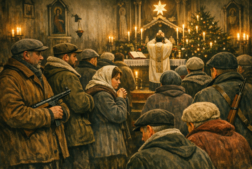 Pasterka w Dębnie w 1945 roku